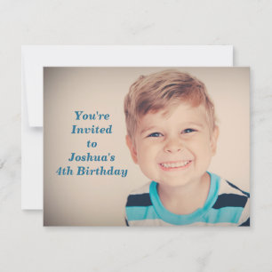 Aangepaste foto's Kinderen van Birthday Party Blue Kaart