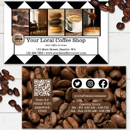 Aangepaste foto's Koffiebonen Visitekaartje Klantenkaartje