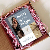 Aangepaste foto's Merry Bright Small Business Logo Feestdagenkaart