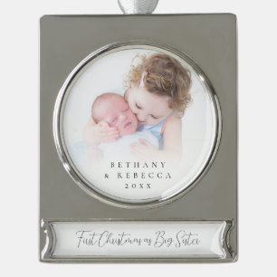 Aangepaste foto's met 1 kerstcadeau verzilverd banner ornament