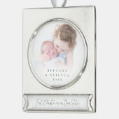 Aangepaste foto's met 1 kerstcadeau verzilverd banner ornament (Links)