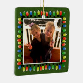 Aangepaste foto's met achtergrondverlichting Groen Keramisch Ornament (Rechts)