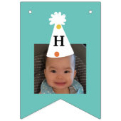 Aangepaste foto's met Birthday Green Blue Party Pe Vlaggetjes (Tweede vlag)