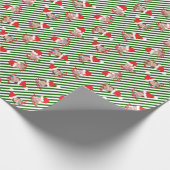 Aangepaste foto's met groene en witte strepen voor cadeaupapier (Hoek)