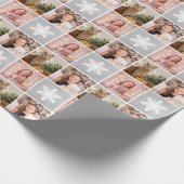 Aangepaste foto's met kerstkleppen, zilveren sneeu cadeaupapier (Hoek)