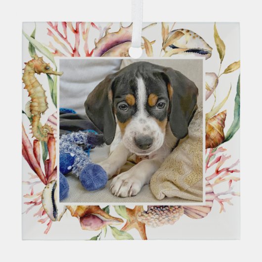 Aangepaste foto's met kerstmis glas ornament (Achterkant)