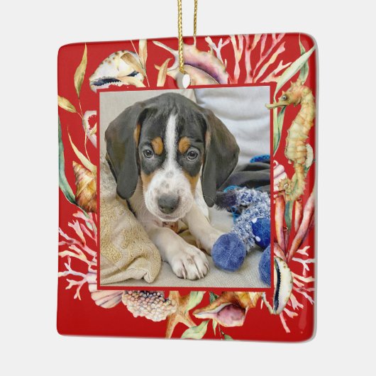 Aangepaste foto's met kerstmis keramisch ornament (Links)