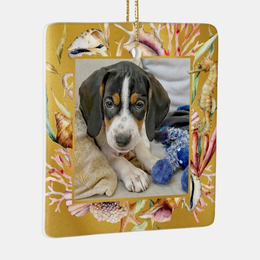 Aangepaste foto's met kerstmis keramisch ornament (Rechts)