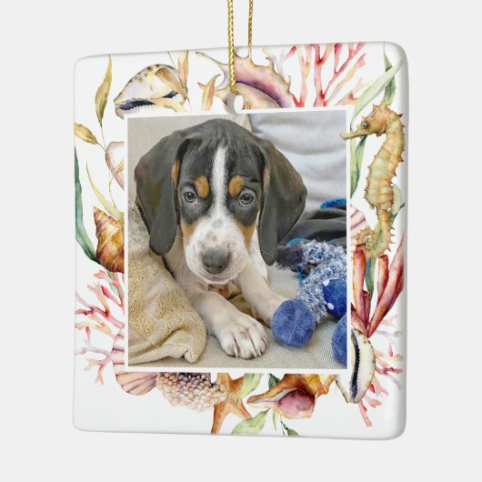 Aangepaste foto's met kerstmis keramisch ornament (Links)