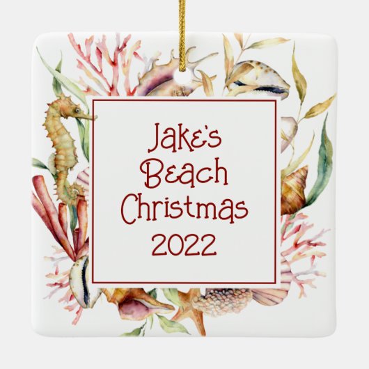 Aangepaste foto's met kerstmis keramisch ornament (Achterkant)