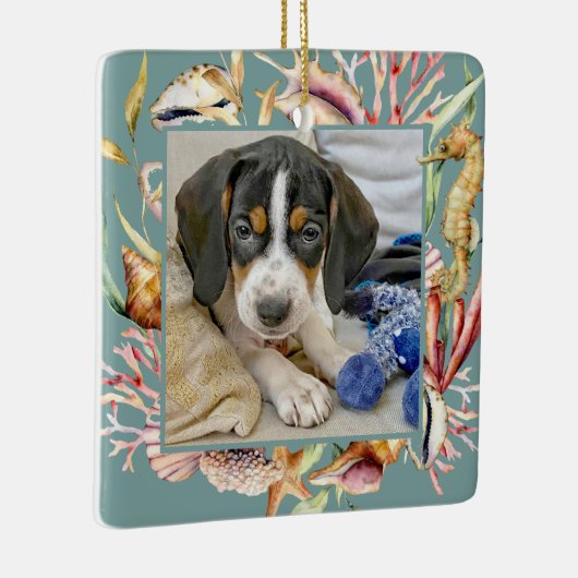 Aangepaste foto's met kerstmis keramisch ornament (Rechts)