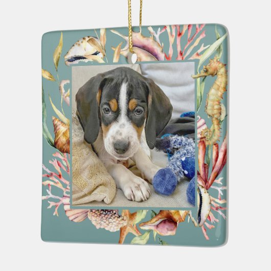 Aangepaste foto's met kerstmis keramisch ornament (Links)