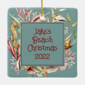 Aangepaste foto's met kerstmis keramisch ornament (Achterkant)