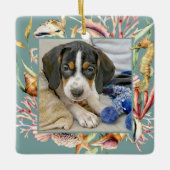 Aangepaste foto's met kerstmis keramisch ornament (Voorkant)