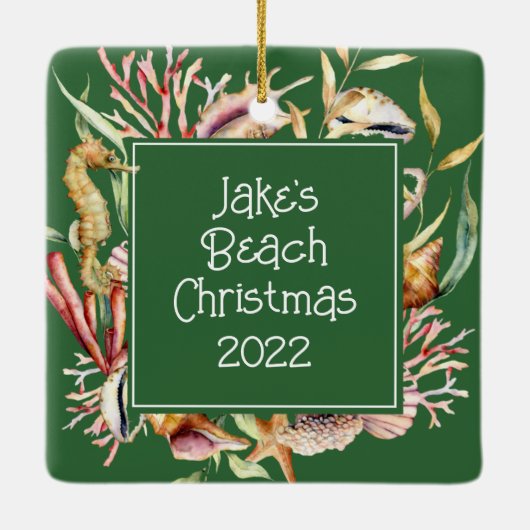 Aangepaste foto's met kerstmis keramisch ornament (Achterkant)