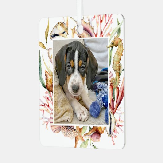 Aangepaste foto's met kerstmis metalen ornament (Voorkant links)