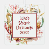 Aangepaste foto's met kerstmis metalen ornament (Achterkant)