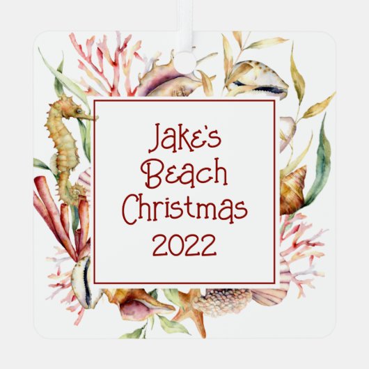 Aangepaste foto's met kerstmis metalen ornament (Achterkant)