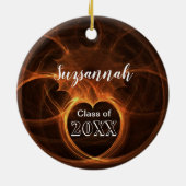 Aangepaste foto's met Oranje Afstuderen Keepomwill Keramisch Ornament (Achterkant)