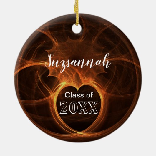 Aangepaste foto's met Oranje Afstuderen Keepomwill Keramisch Ornament (Achterkant)