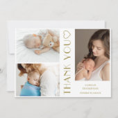 Aangepaste foto's Modern Baby shower Dank je Invit Kaart (Voorkant)