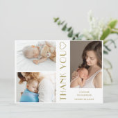 Aangepaste foto's Modern Baby shower Dank je Invit Kaart (Staand voorkant)