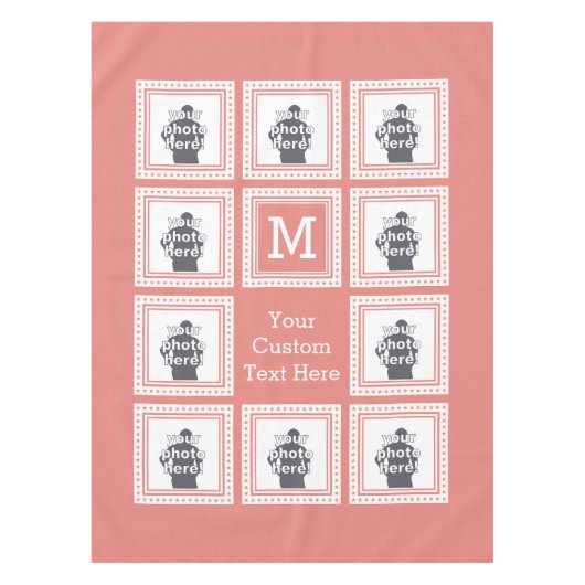 AANGEPASTE FOTO'S, MONOGRAM- EN KLEURTSTOF TAFELKLEED (Voorkant)