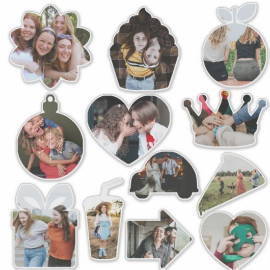 Aangepaste foto's Mooie Leuke Vormen Sticker (Voorkant)