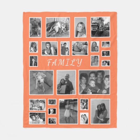 Aangepaste foto's Naam 26 Afbeeldingen zwart-wit k Fleece Deken (Voorkant)