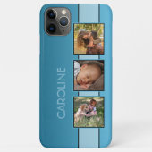 Aangepaste foto's naam op aqua turquoise blauw Case-Mate iPhone case (Achterkant)