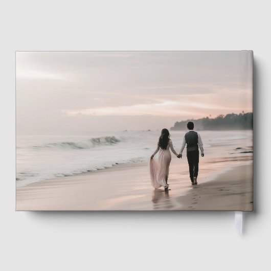 Aangepaste foto's namen datum bruiloft gastenboek (Achterkant)