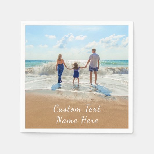 Aangepaste foto's Napkins met uw foto's en tekst Servet (Voorkant)
