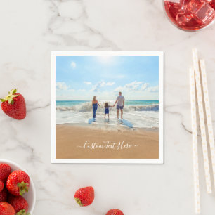 Aangepaste foto's Napkins met uw foto's en tekst Servet