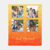 Aangepaste foto's op geel en Sinaasappel Fleece Deken (Voorkant)