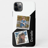 Aangepaste foto's op Geometric Black en White iPhone Hoesje (Achterkant)