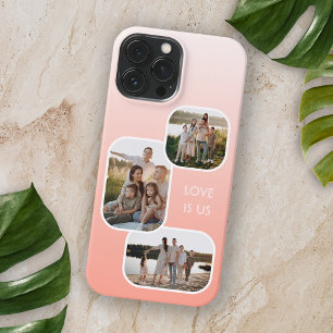 Aangepaste foto's op ombre perzik oranje crème iPhone 16 pro max hoesje