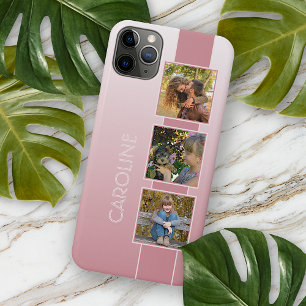 Aangepaste foto's op ombre stoffige roze roos roze iPhone 16 pro max hoesje
