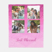 Aangepaste foto's op roze fleece deken (Voorkant)