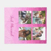 Aangepaste foto's op roze fleece deken (Voorkant (Horizontaal))