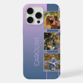 Aangepaste foto's op zwart Paars blauw van Ombre r iPhone Hoesje (Achterkant)