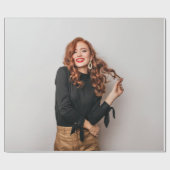 Aangepaste Foto's Party Selfie Afbeelding Fotograf Cadeaupapier (Vlak)