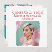 Aangepaste foto's Proost op 25 jaar 25e verjaardag Kaart (Voorkant / Achterkant)