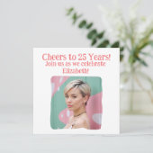 Aangepaste foto's Proost op 25 jaar 25e verjaardag Kaart (Staand voorkant)