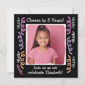 Aangepaste foto's Proost op 5-jarige verjaardagstr Kaart (Voorkant)