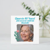 Aangepaste foto's Proost op 80 jaar 80ste verjaard Kaart (Staand voorkant)