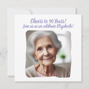 Aangepaste foto's Proost op 90 jaar 90e verjaardag Kaart