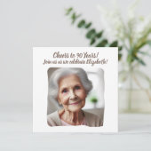 Aangepaste foto's Proost op 90 jaar 90e verjaardag Kaart (Staand voorkant)