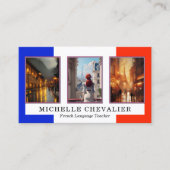 Aangepaste foto's QR Code Franse taalleraar Visitekaartje (Voorkant)