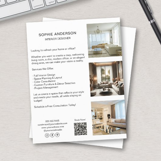 Aangepaste Foto's QR Code Social Media Professiona Flyer