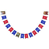 Aangepaste foto's Red White Happy Birthday Vlaggetjes (Alle)